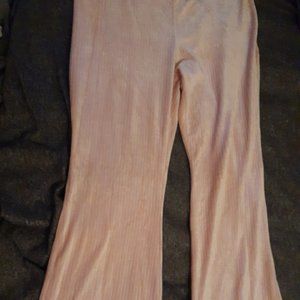 Pink high rise flare pants (plus)